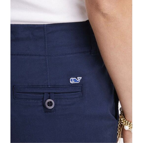 VINEYARD VINES 5" Every Day Shorts Women 24 Navy Blue Flat Front Khaki NWT - Picture 5 of 8